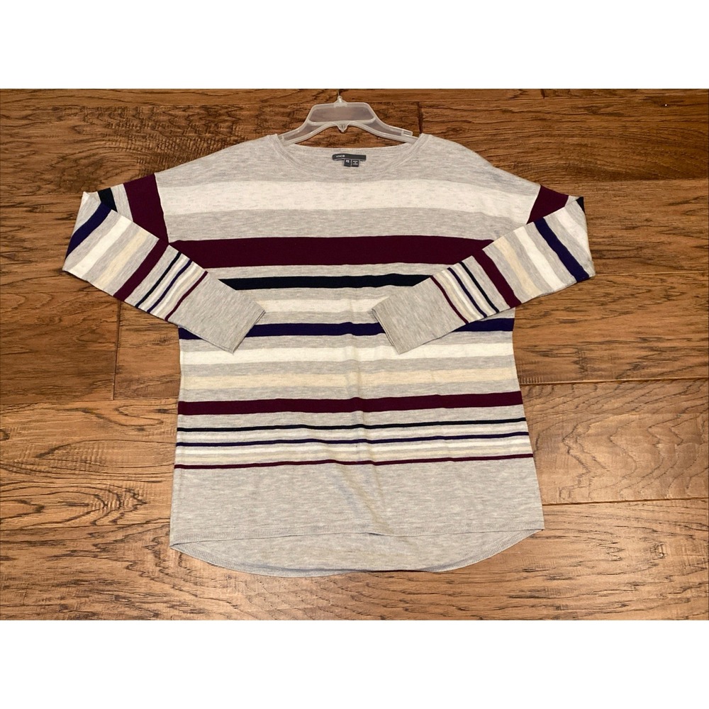 Vince Merino Wool Blend Striped Sweater Preppy Basic Minimalist Women's Sz XSโ